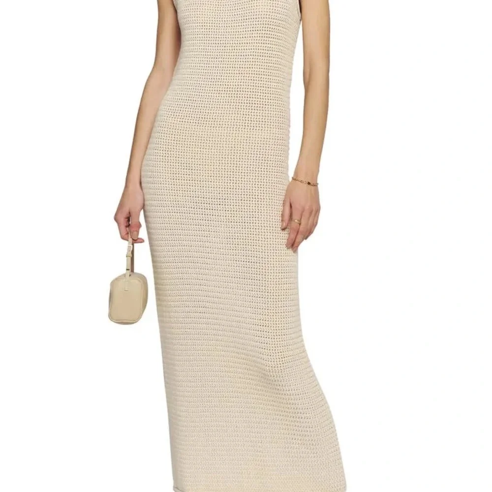 Reformation Nolan Sleeveless Crochet  Organic Cotton Sweater Maxi Dress - Picture 11 of 12